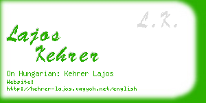 lajos kehrer business card